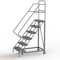 Safety Slope Rolling Ladder, 6 Steps, Serrated, 50° Incline, 60" High Northern Industrial Supply Inc.