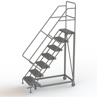Safety Slope Rolling Ladder, 7 Steps, Serrated, 50° Incline, 70" High Northern Industrial Supply Inc.