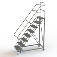 Safety Slope Rolling Ladder, 8 Steps, Serrated, 50° Incline, 80" High Northern Industrial Supply Inc.