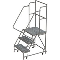 Deep Top Step Rolling Ladder, 3 Steps, 16" Step Width, 30" Platform Height, Steel Northern Industrial Supply Inc.