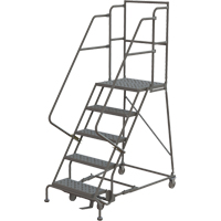 Deep Top Step Rolling Ladder, 5 Steps, 16" Step Width, 50" Platform Height, Steel Northern Industrial Supply Inc.