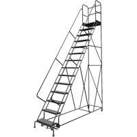 Deep Top Step Rolling Ladder, 14 Steps, 24" Step Width, 140" Platform Height, Steel Northern Industrial Supply Inc.
