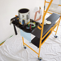 nsemble d'&eacute;chafaudage &agrave; montant de s&eacute;curit&eacute; & tablette pour outils de 4' Jobsite Series, Cadre Acier, 49-1/2" p x 57-3/4" h Northern Industrial Supply Inc.