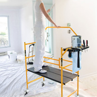 nsemble d'&eacute;chafaudage &agrave; montant de s&eacute;curit&eacute; & tablette pour outils de 4' Jobsite Series, Cadre Acier, 49-1/2" p x 57-3/4" h Northern Industrial Supply Inc.