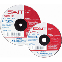 Cut-Off Wheel, 4" x 0.045", 5/8" Arbor, Type 27, Aluminum Oxide, 13500 RPM Northern Industrial Supply Inc.