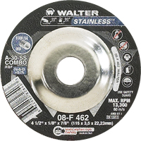 Depressed Centre Grinding Wheels - Stainless Type 27, 4-1/2" x 1/8", 7/8" Arbor, Type 27 Northern Industrial Supply Inc.