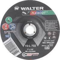 Meules &agrave; moyeu d&eacute;port&eacute; Flexcut, 7", 24 Grain, Oxyde d'aluminium, 7/8", 8600 Tr/min, Type 29 Northern Industrial Supply Inc.