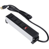 Indoor Brushed Aluminum Power Bar, 4 Outlet(s), 6' Northern Industrial Supply Inc.
