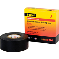 Scotch&reg; Linerless Rubber Splicing Tape 130C, 25.4 mm (1") x 9.14 m (30'), Black Northern Industrial Supply Inc.
