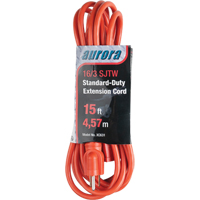 Extension Cord, Indoor/Outdoor, SJTW, 16/3 AWG, 13 A, 15' Northern Industrial Supply Inc.