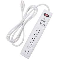 USB Charging Surge Protector, 6 Outlets, 1200 J, 1875 W, 6' Cord Northern Industrial Supply Inc.