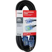 All-Rubber Extension Cord, Outdoor, SJOOW, 14/3 AWG, 15 A, 25' Northern Industrial Supply Inc.