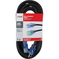 All-Rubber Extension Cord, Outdoor, SJOOW, 12/3 AWG, 15 A, 25' Northern Industrial Supply Inc.