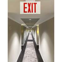 Exit Sign, LED, Battery Operated/Hardwired, 12-1/5" L x 7-1/2" W, English Northern Industrial Supply Inc.
