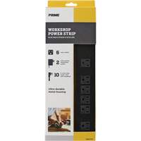 Metal Workshop Power Strip, 6 Outlet(s), 10', 15 A, 1875 W, 125 V Northern Industrial Supply Inc.