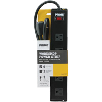 Metal Workshop Power Strip, 6 Outlet(s), 3', 15 A, 1875 W, 125 V Northern Industrial Supply Inc.
