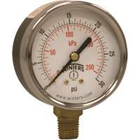 Manom&egrave;tre &eacute;conomique,  2-1/2", 0 - 30 psi, Fixation inf&eacute;rieure, Analogique Northern Industrial Supply Inc.