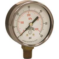 Manom&egrave;tre &eacute;conomique,  2-1/2", 0 - 60 psi, Fixation inf&eacute;rieure, Analogique Northern Industrial Supply Inc.