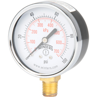 Manom&egrave;tre,  2-1/2", 0 - 100 psi, Fixation inf&eacute;rieure, Analogique Northern Industrial Supply Inc.